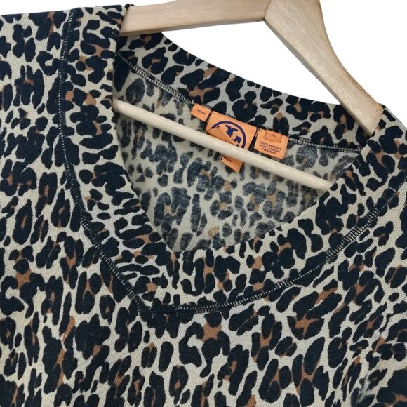 Tory Burch Merino Wool Leopard Print Sweater Size XS Lightweight Long Sleeve - Picture 4 of 11